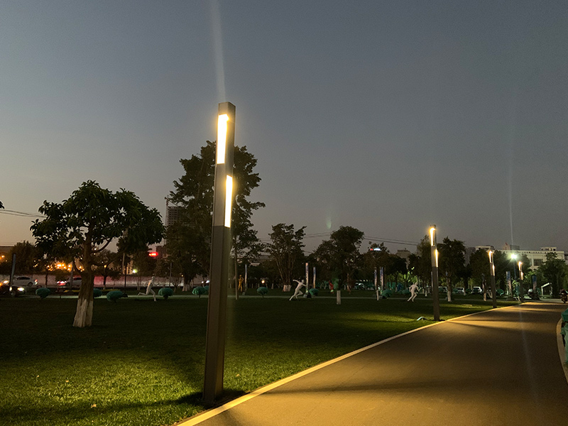 Decorative courtyard light with pole
