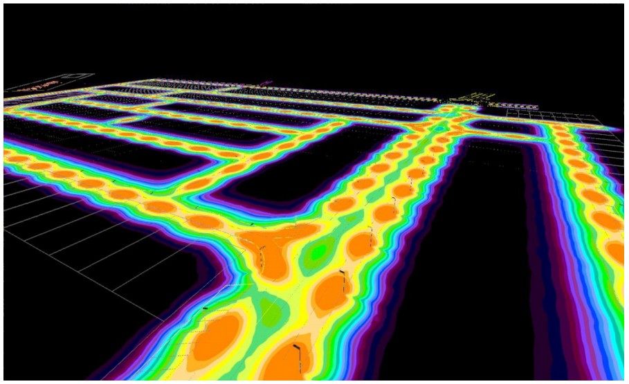 DIALux illuminance simulation for a project road