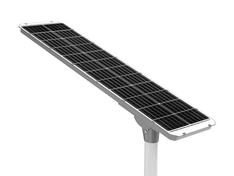 LF-YT03A solar street light, rear view showing the LED module and mounting bracket