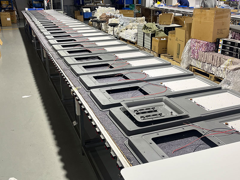 Assembly line during a production run