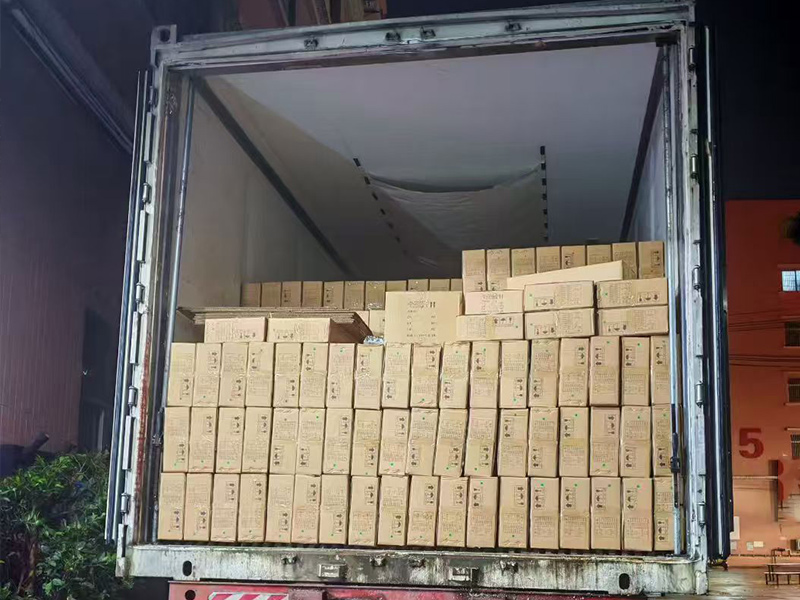Order being loaded into the container